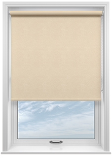 Flori Faux Suede (Blackout), Cream - Twist&Fit Roller Blind